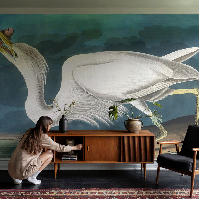Fototapet autoadeziv pentru camera copiilor Fugl med fisk