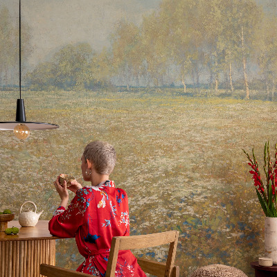 Tapet foto autoadeziv cu model floral „Blomstrende felt”