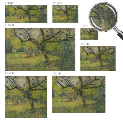 Fototapet 3d autoadeziv în nuanțe de verde cu peisaj natural