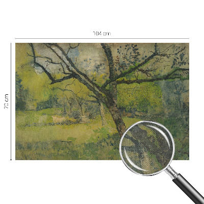 Fototapet 3d autoadeziv în nuanțe de verde cu peisaj natural