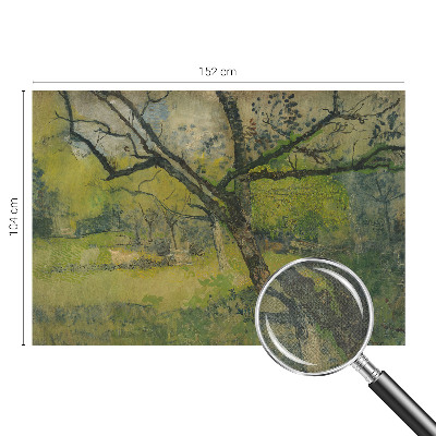 Fototapet 3d autoadeziv în nuanțe de verde cu peisaj natural
