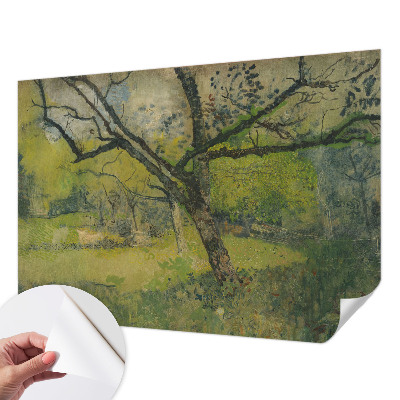Fototapet 3d autoadeziv în nuanțe de verde cu peisaj natural