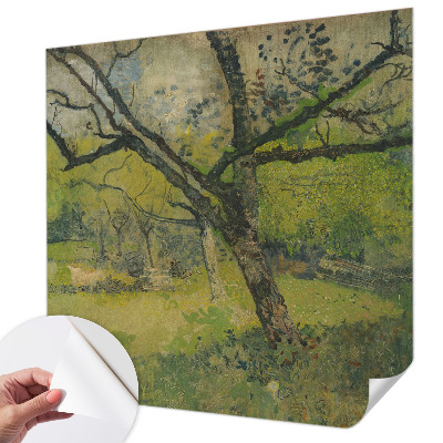 Fototapet 3d autoadeziv în nuanțe de verde cu peisaj natural