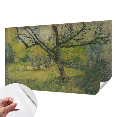 Fototapet 3d autoadeziv în nuanțe de verde cu peisaj natural