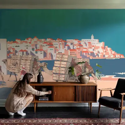 Fototapet 3d pentru living Kamelkaravane