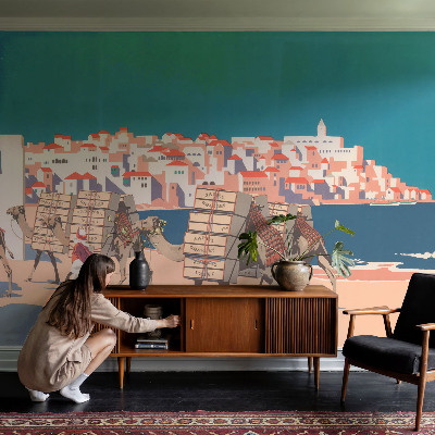 Fototapet 3D pentru living model Kamelkaravane