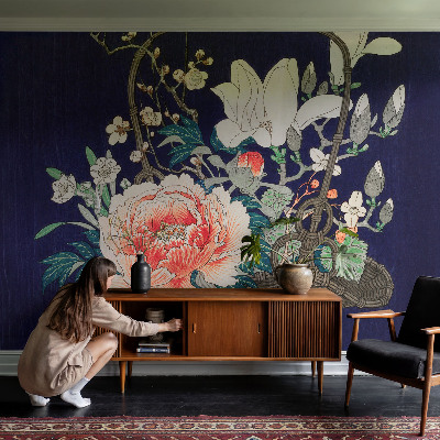 Fototapet autoadeziv pentru living cu motiv „Blomsterkurv”