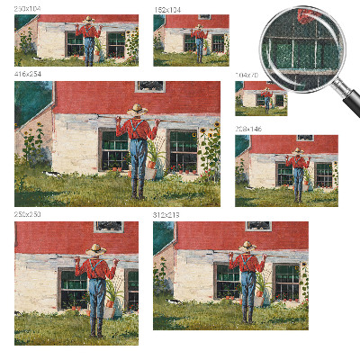Fototapet 3D pentru living cu peisaj de sat