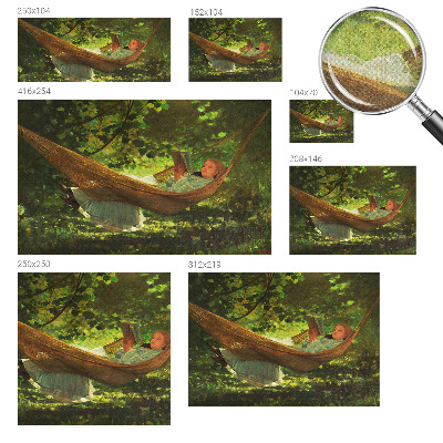 Fototapet 3D pentru dormitor cu ilustraţie care înfăţişează relaxare într-un hamac