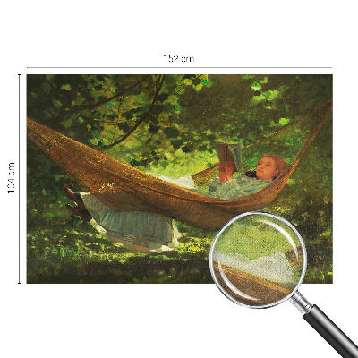 Fototapet 3D pentru dormitor cu ilustraţie care înfăţişează relaxare într-un hamac