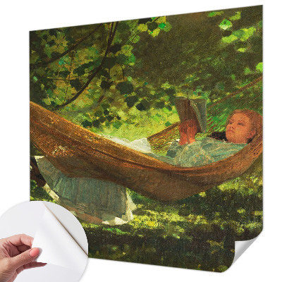 Fototapet 3D pentru dormitor cu ilustraţie care înfăţişează relaxare într-un hamac