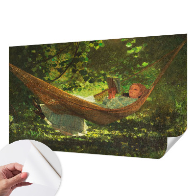Fototapet 3D pentru dormitor cu ilustraţie care înfăţişează relaxare într-un hamac