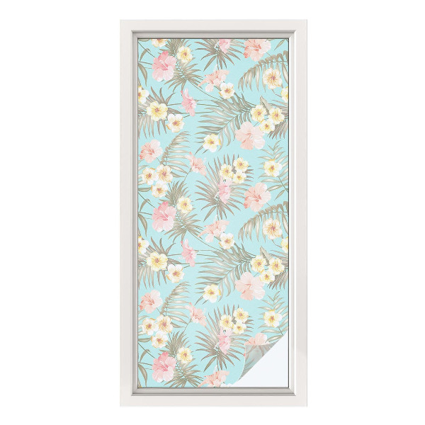 Folie decorativă vitraliu pentru uși și ferestre Model tropical