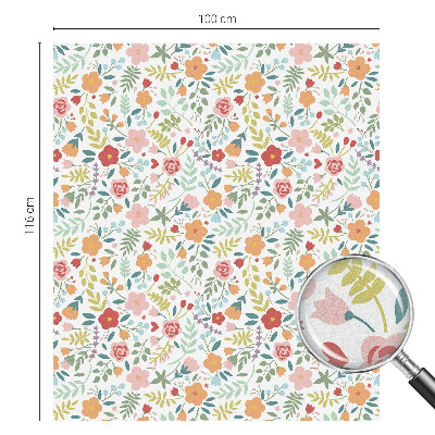 Folie decorativă vitraliu pentru uși și ferestre Model floral