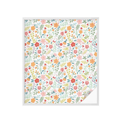 Folie decorativă vitraliu pentru uși și ferestre Model floral