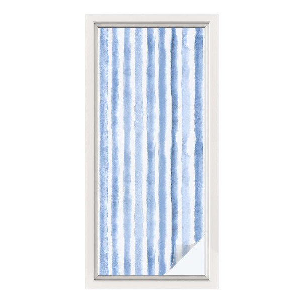 Autocolant vitraliu pentru geam Dungi albastre