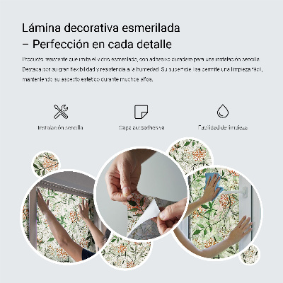 Folie decorativă vitraliu pentru uși și ferestre Model de romb