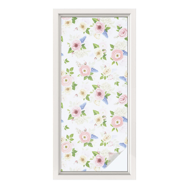 Folie decorativă vitraliu pentru uși și ferestre Model floral