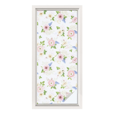 Folie decorativă vitraliu pentru uși și ferestre Model floral