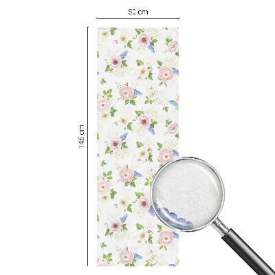 Folie decorativă vitraliu pentru uși și ferestre Model floral