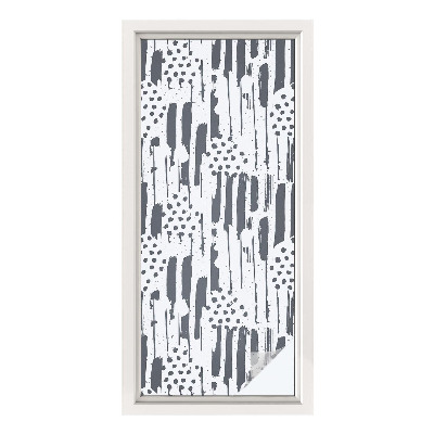 Folie decorativă vitraliu pentru uși și ferestre Dungi și puncte