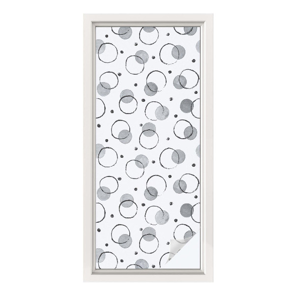 Autocolant vitraliu pentru geam Roți gri