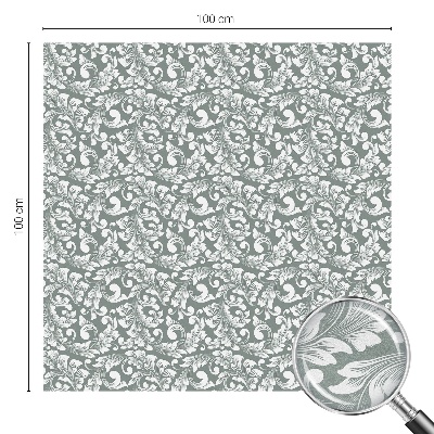 Folie decorativă vitraliu pentru uși și ferestre Eleganță frunzișoasă