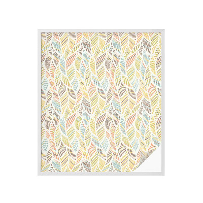 Autocolant vitraliu pentru geam Pene de curcubeu