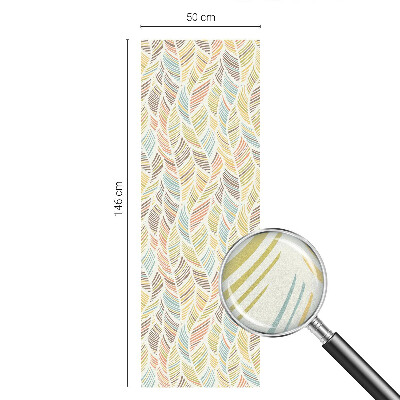 Autocolant vitraliu pentru geam Pene de curcubeu