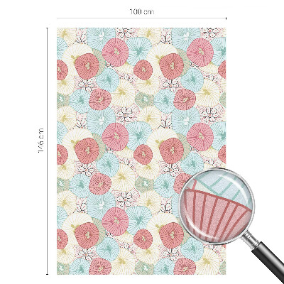 Folie geam intimitate model vitraliu Flori pastelate