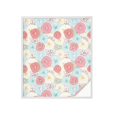 Folie geam intimitate model vitraliu Flori pastelate