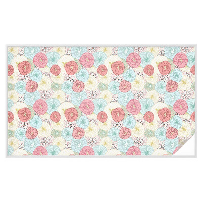 Folie geam intimitate model vitraliu Flori pastelate