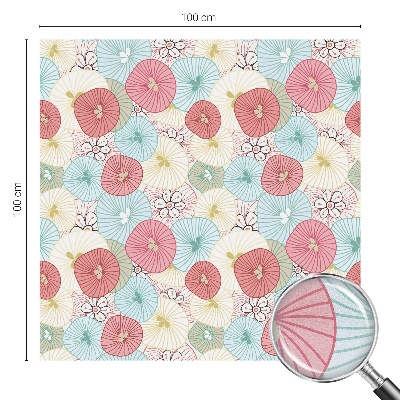 Folie geam intimitate model vitraliu Flori pastelate