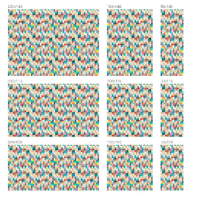 Folie decorativă vitraliu pentru uși și ferestre Pătrate colorate