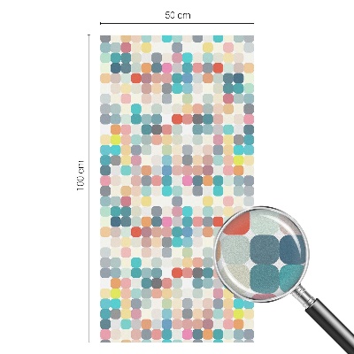 Folie decorativă vitraliu pentru uși și ferestre Pătrate colorate