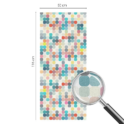 Folie decorativă vitraliu pentru uși și ferestre Pătrate colorate