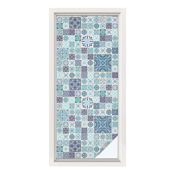 Folie decorativă vitraliu pentru uși și ferestre Plăci florale