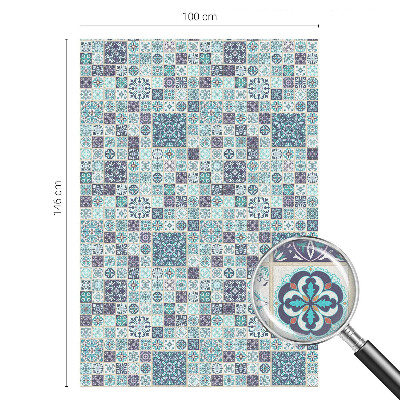 Folie decorativă vitraliu pentru uși și ferestre Plăci florale