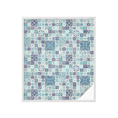 Folie decorativă vitraliu pentru uși și ferestre Plăci florale