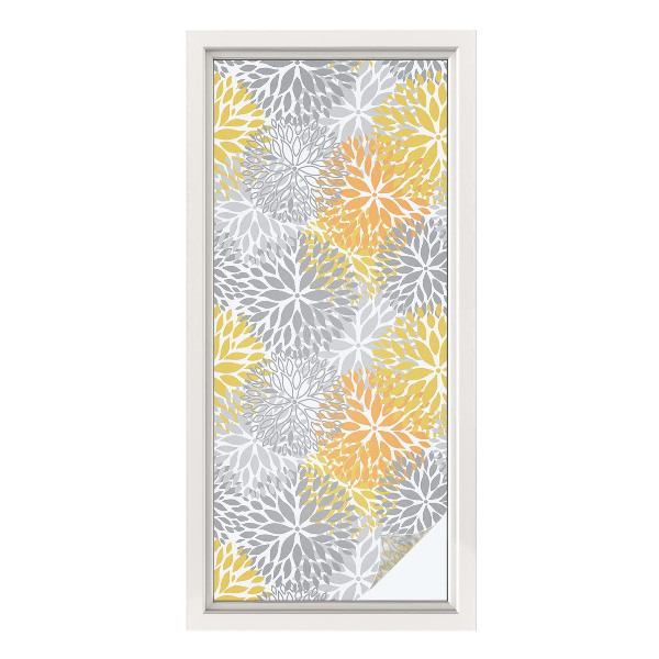 Autocolant vitraliu pentru geam Flori colorate