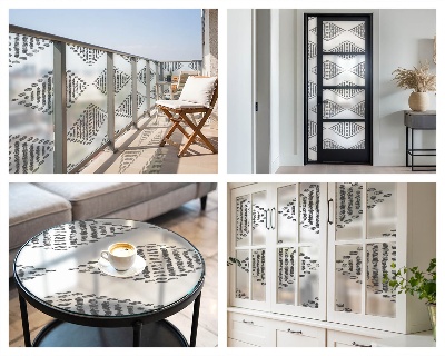 Folie geam intimitate model vitraliu Diamante geometrice