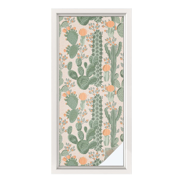 Folie geam intimitate model vitraliu Suculente verzi