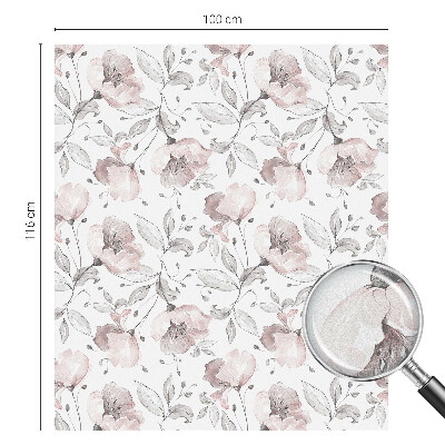 Folie decorativă vitraliu pentru uși și ferestre Frunze de trandafir