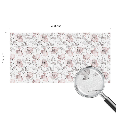 Folie decorativă vitraliu pentru uși și ferestre Frunze de trandafir