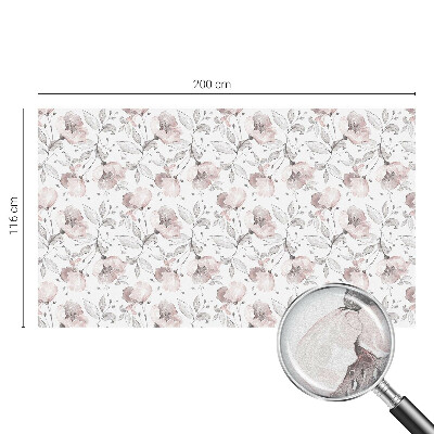 Folie decorativă vitraliu pentru uși și ferestre Frunze de trandafir