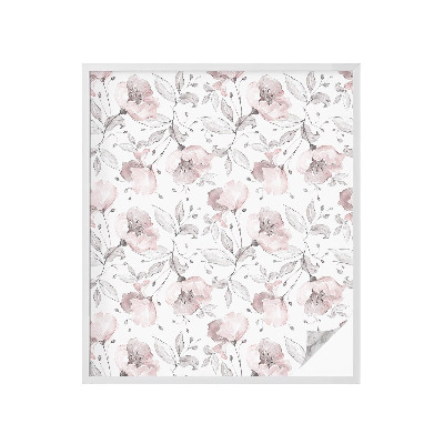 Folie decorativă vitraliu pentru uși și ferestre Frunze de trandafir