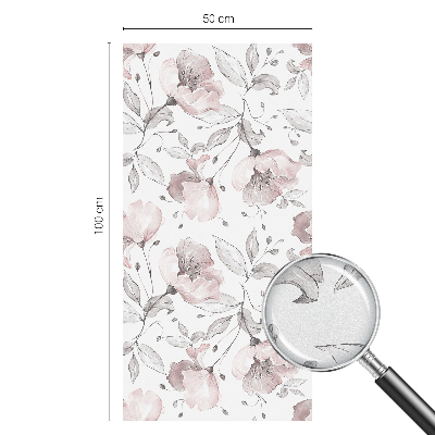 Folie decorativă vitraliu pentru uși și ferestre Frunze de trandafir