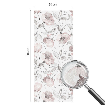 Folie decorativă vitraliu pentru uși și ferestre Frunze de trandafir