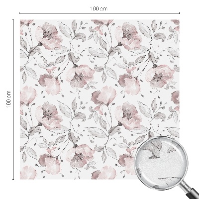 Folie decorativă vitraliu pentru uși și ferestre Frunze de trandafir