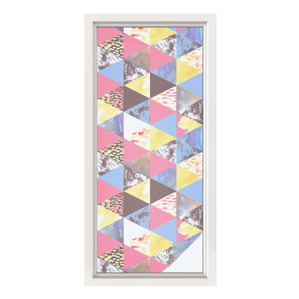 Folie geam intimitate model vitraliu Triunghiuri colorate